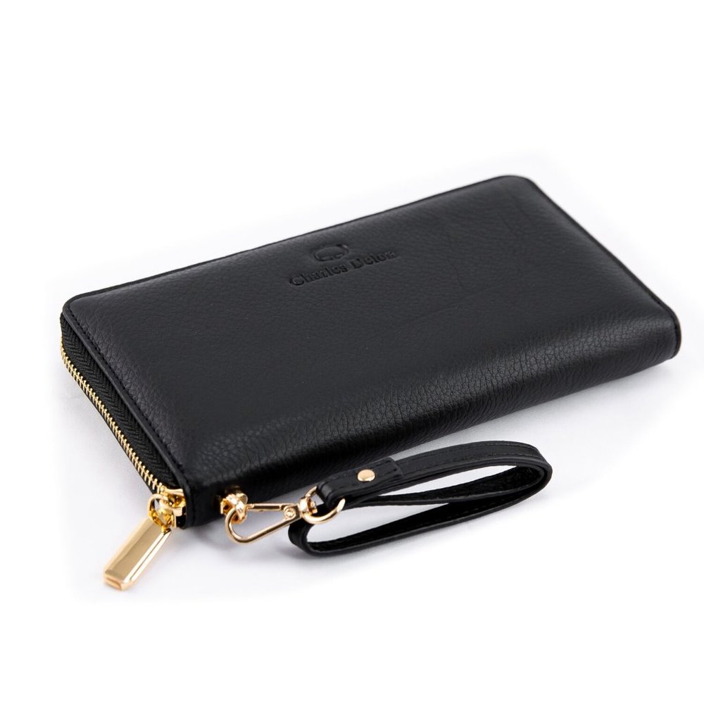 Charles Delon Black Zip-Around Wallet - Picture 3 of 3